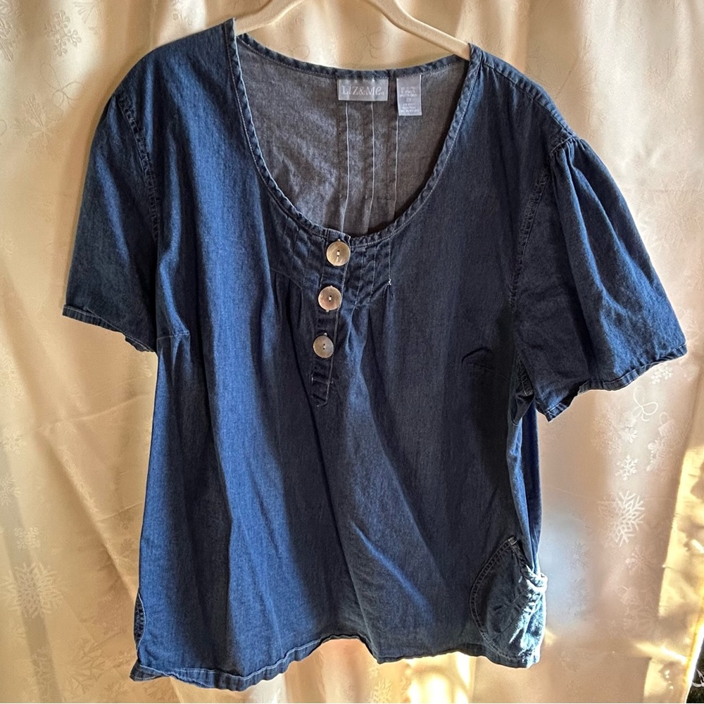 Liz & Me Dark Blue Denim Blouse